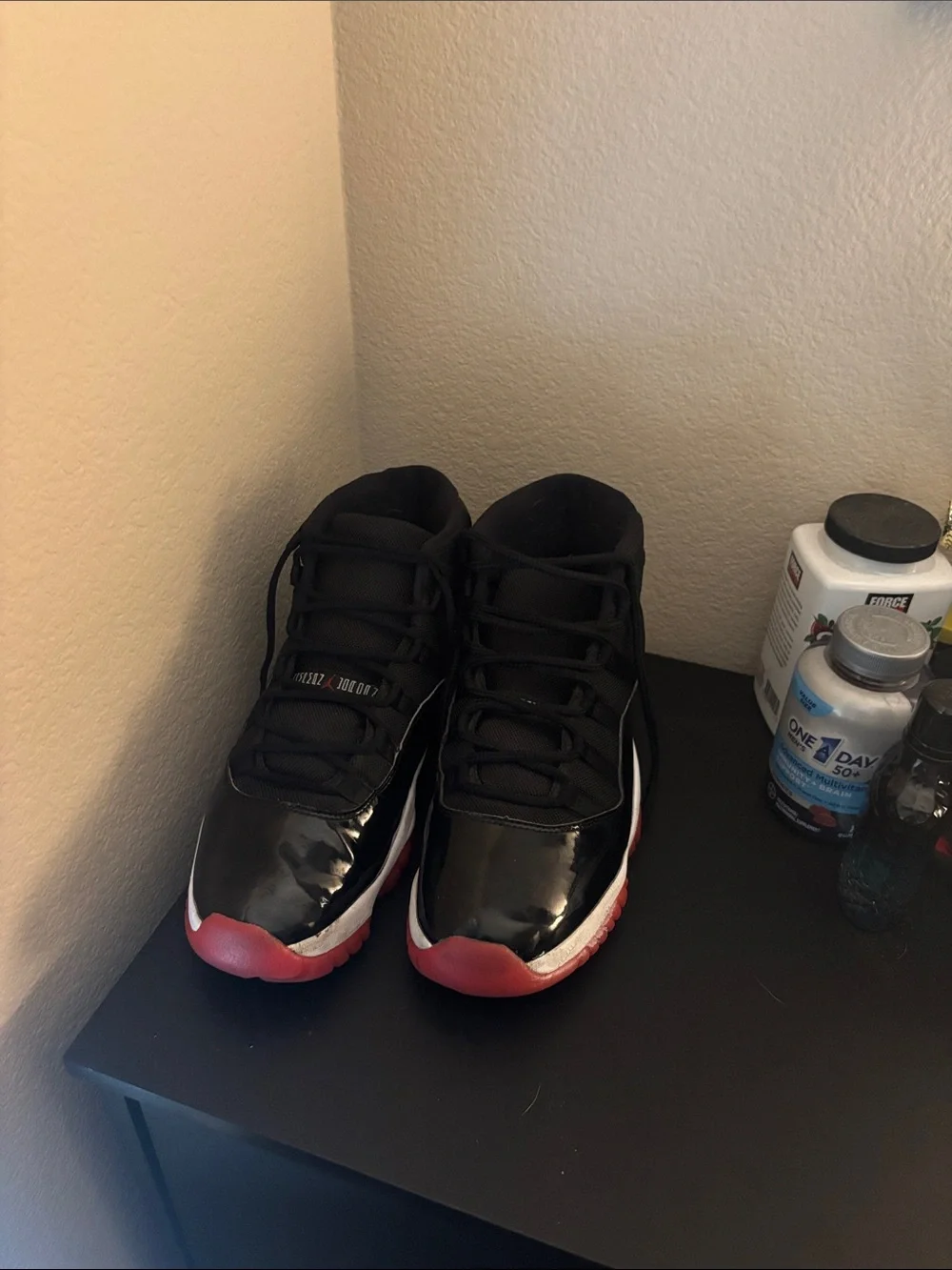 Jordan Kids Black and Red High-Top Sneakers